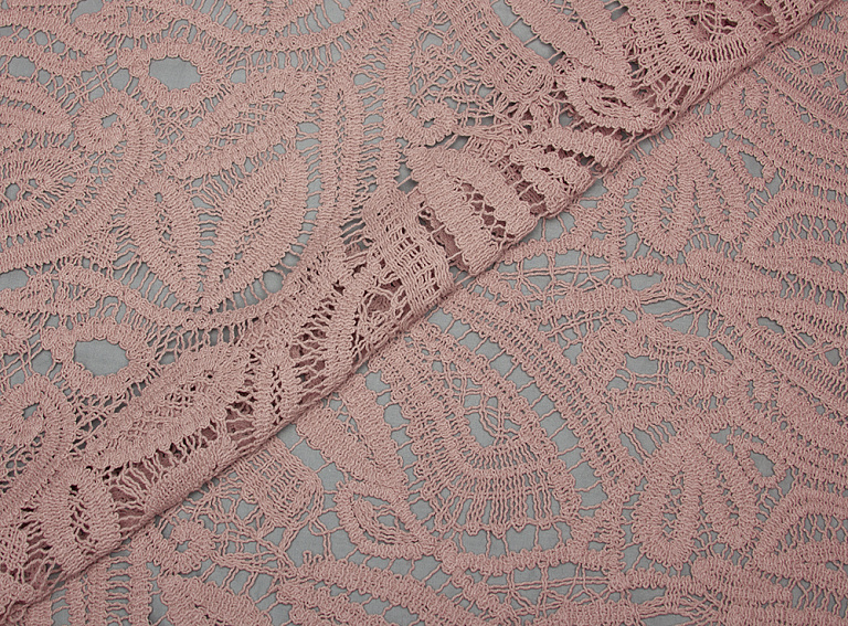 Фото ткани Кружево с рисунком, цвет - розовый