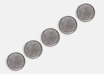 Фото ткани Пуговица круглая (металл), цвет - серебро