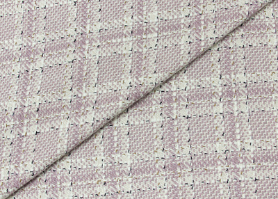 Фото ткани Кашемировая ткань, цвет - лиловый и клетка