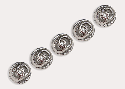 Фото ткани Пуговица тип Chanel (металл), цвет - серебро