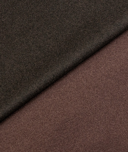 Кашемировая ткань тип Loro Piana (дабл), цвет - коричневый и черный. Изображение 1