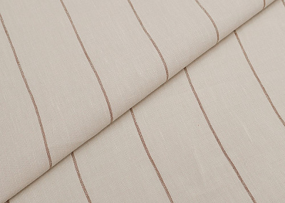 Фото ткани Льняная ткань тип Brunello Cucinelli с рисунком, цвет - бежевый и полоска