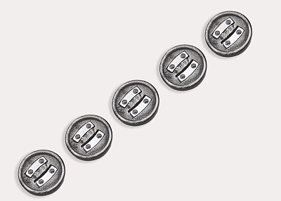 Фото ткани Пуговица круглая (пластик), цвет - серый