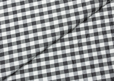 Фото ткани Хлопковая ткань тип Brunello Cucinelli, цвет - черный, молочный, клетка