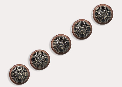 Фото ткани Пуговица со звездой, цвет - коричневый и бронза