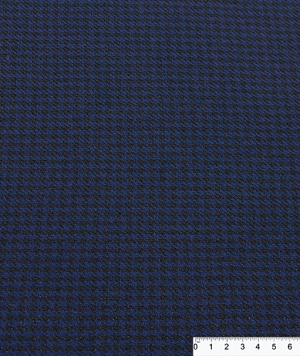 Шерстяная ткань (креп) тип Armani, цвет - синий, темно-синий, гусиная лапка. Изображение 5