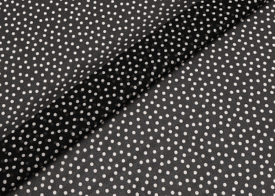 Фото ткани Шифон в горох тип Valentino, цвет - черный