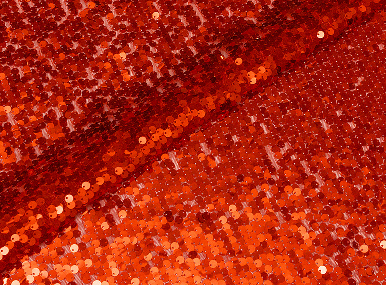 Фото ткани Пайетки на сетке тип Dolce&Gabbana, цвет - красный