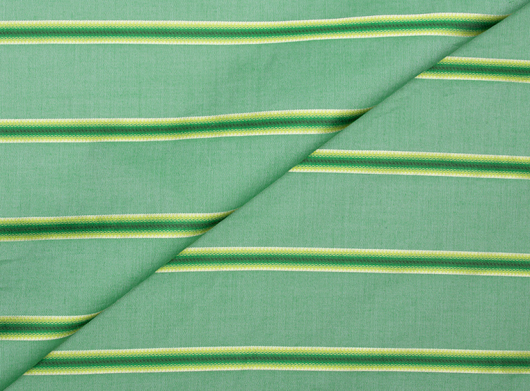 Фото ткани Хлопковая ткань, цвет - зеленый и полоска