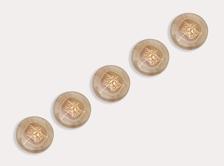 Фото ткани Пуговица круглая, цвет - бежевый