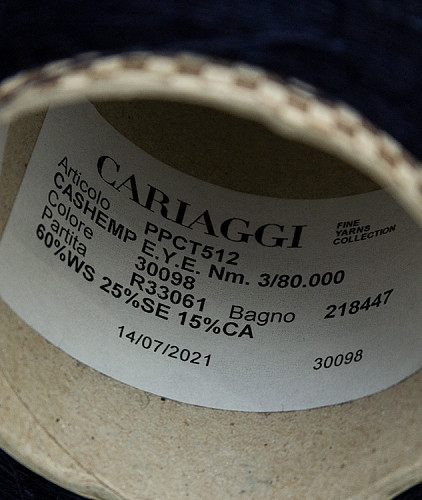 Пряжа кашемир с шелком тип Cariaggi (100гр), цвет - синий. Изображение 4