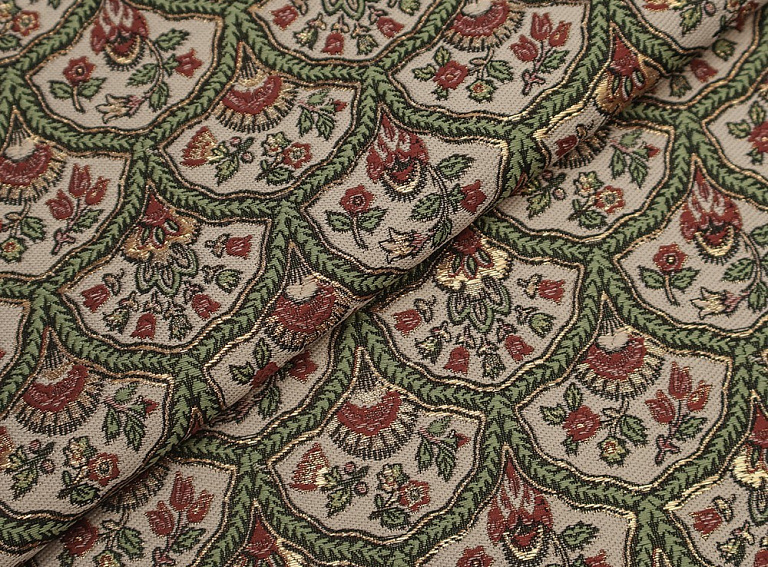 Фото ткани Жаккард с рисунком тип Valentino, цвет - разноцветный