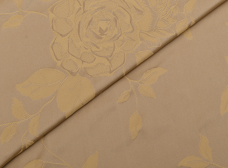 Фото ткани Жаккард с розами, цвет - бежевый