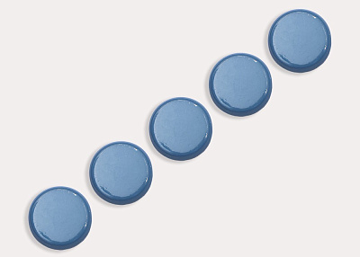Фото ткани Пуговица круглая (пластик), цвет - синий