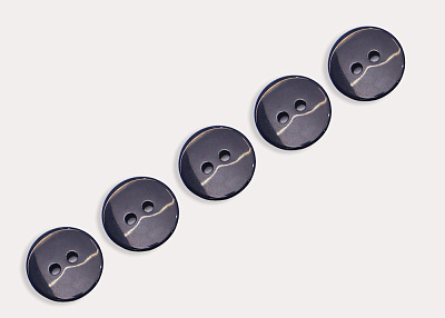 Фото ткани Пуговица круглая (пластик), цвет - синий