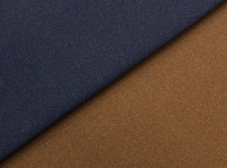 Фото ткани Шерстяная ткань тип Loro Piana (дабл), цвет - синий и коричневый