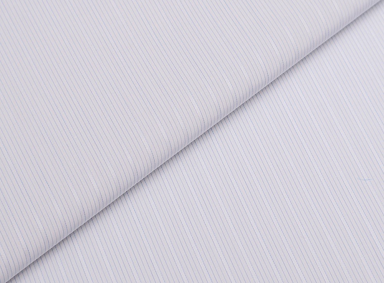 Фото ткани Хлопковая ткань в полоску, цвет - белый, голубой