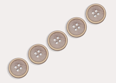 Фото ткани Пуговица круглая (пластик), цвет - бежевый