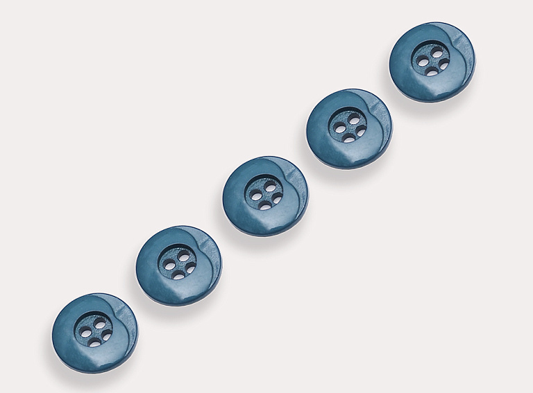 Фото ткани Пуговица круглая (пластик), цвет - бирюзовый