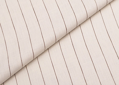 Фото ткани Льняная ткань в полоску, цвет - молочный
