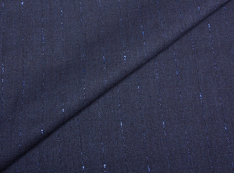 Фото ткани Шерстяная ткань, цвет - синий и полоска