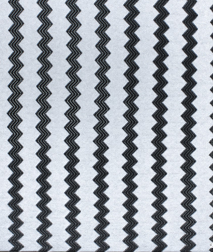Трикотаж тип Missoni, цвет - белый, черный, полоска. Изображение 3