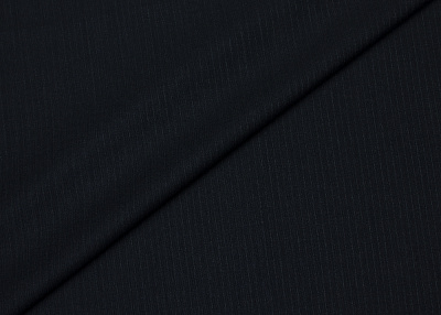 Фото ткани Шерстяная ткань, цвет - черный и узкая полоска
