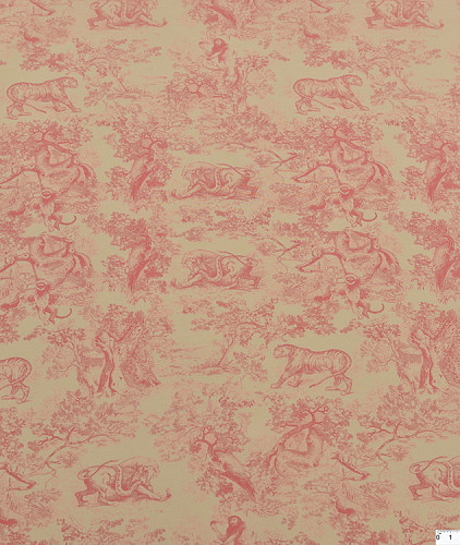 Натуральный шелк тип Dior рисунок Туаль-де-Жуи (Toile de Jouy), цвет - сливочный. Изображение 4