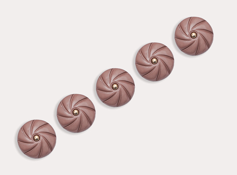 Фото ткани Пуговица круглая, цвет - розовый