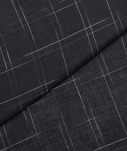 Хлопковая ткань тип Armani в клетку, цвет - черный, молочный. Изображение 1