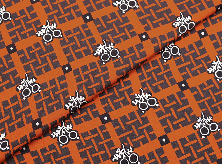 Фото ткани Натуральный шелк тип Valentino, цвет - оранжевый