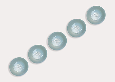 Фото ткани Пуговица круглая (пластика), цвет - голубой