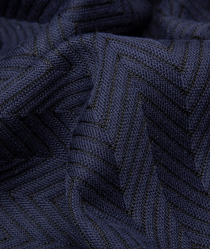 Вискозный трикотаж тип Missoni, цвет - синий и елочка. Изображение 5