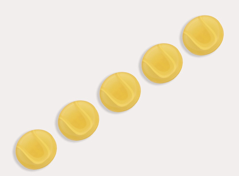 Фото ткани Пуговица пластиковая, цвет - желтый