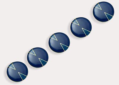 Фото ткани Пуговица круглая с эмалью, цвет - синий