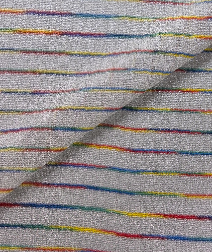 Вискоза тип Missoni, цвет - серебро и полоска. Изображение 1