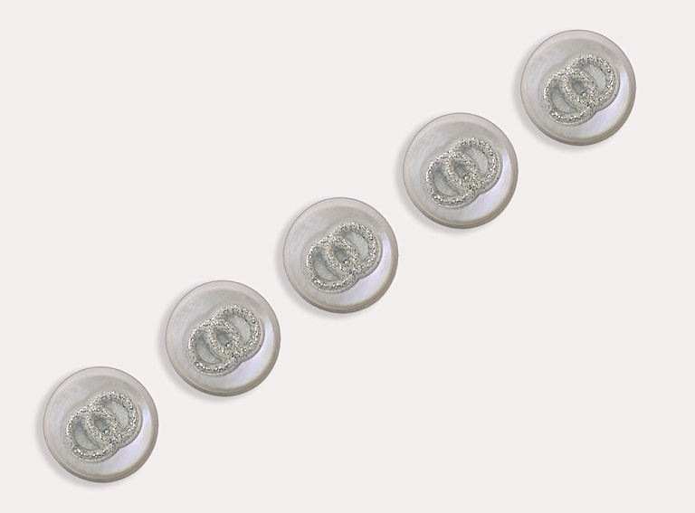 Фото ткани Пуговица тип Chanel, цвет - сиреневый и молочный