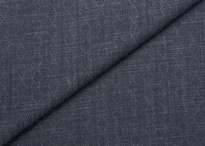 Фото ткани Джинса тип Chanel с рисунком, цвет -  темно-синий