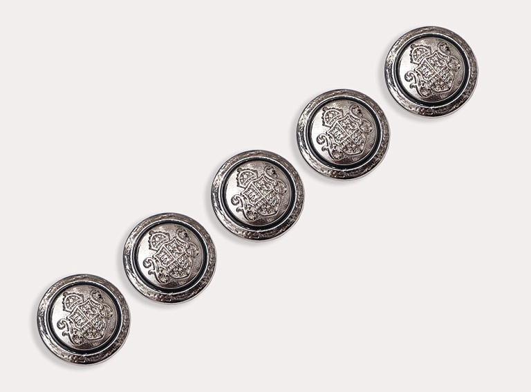 Фото ткани Пуговица с гербом, цвет - серебро
