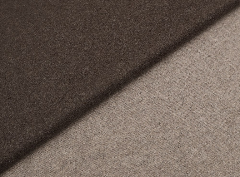 Фото ткани Трикотаж кашемир тип Loro Piana (дабл), цвет - бежевый и коричневый