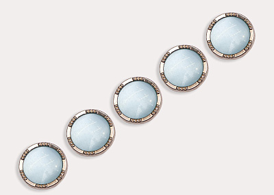 Фото ткани Пуговица круглая, цвет - голубой