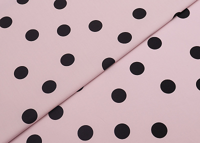 Фото ткани Хлопковая ткань тип Valentino в горох, цвет - розовый
