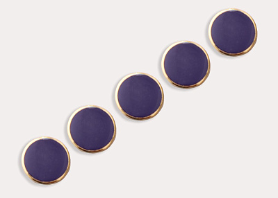 Фото ткани Пуговица круглая (пластик), цвет - синий и золотой