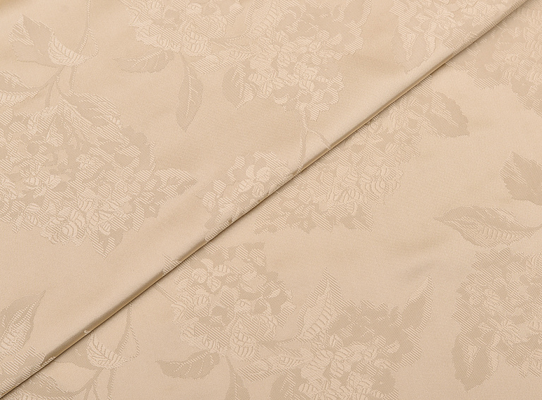 Фото ткани Жаккард с цветами, цвет - бежевый