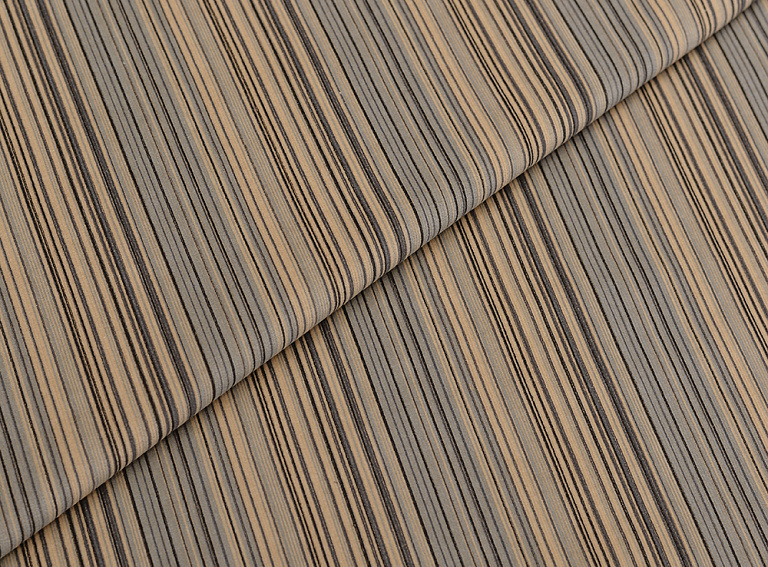 Фото ткани Хлопковый вельвет в полоску, цвет - бежевый, голубой