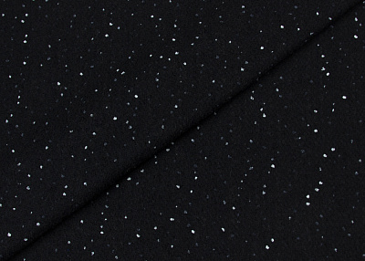 Фото ткани Шерстяное букле, цвет - черный, горох
