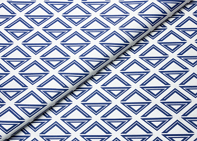 Фото ткани Натуральный шелк тип Dior с рисунком, цвет - синий и белый