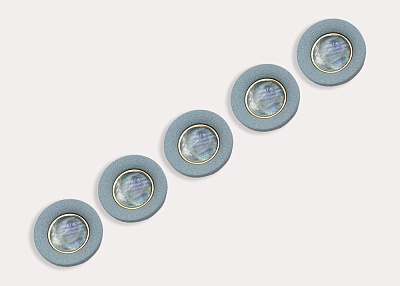 Фото ткани Пуговица круглая, цвет - голубой