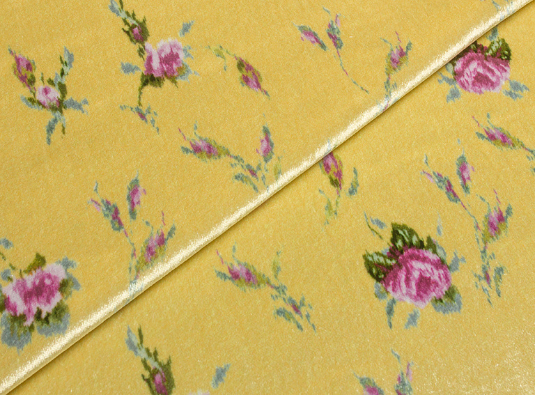 Фото ткани Бархат с мелкими цветами, цвет - желтый