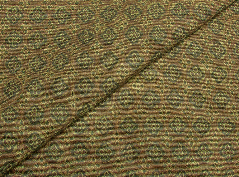 Фото ткани Вельвет тип Etro с рисунком, цвет - хаки, коричневый